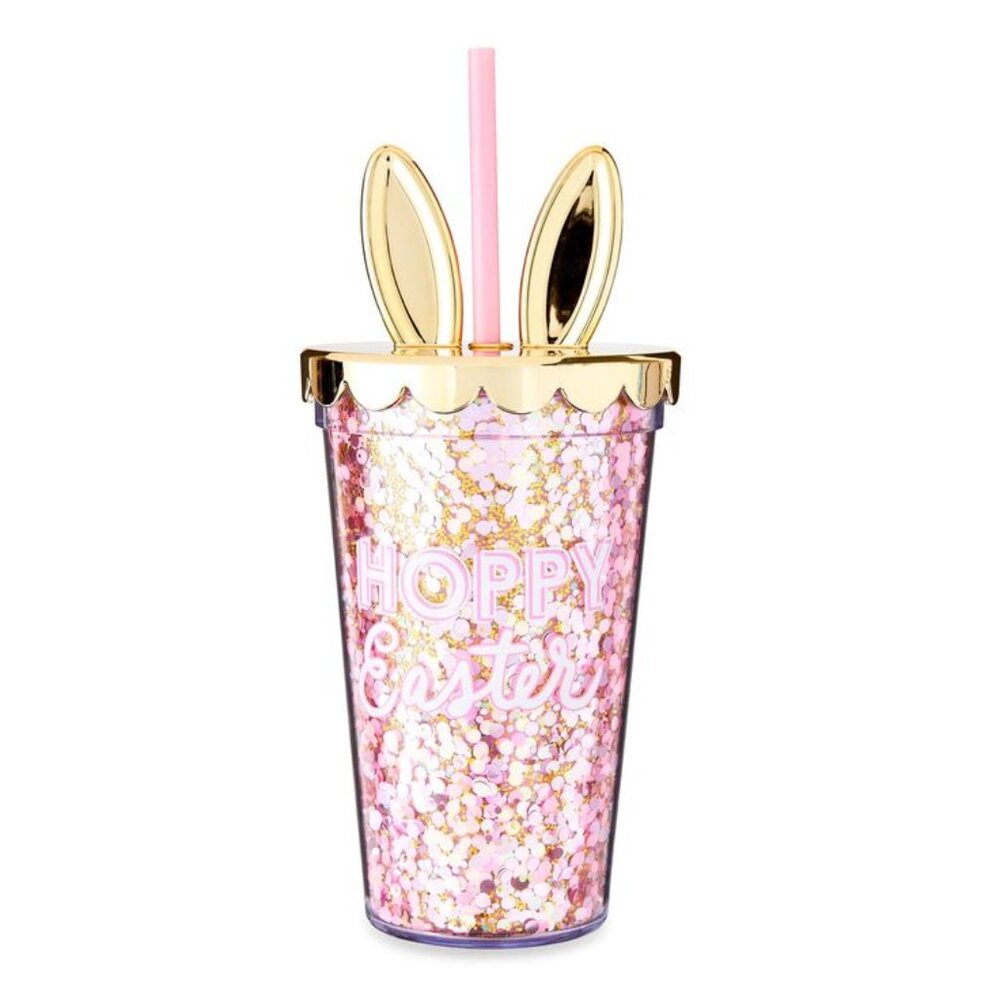 NEW! Packed Party Hoppy Easter Bunny Ears & Confetti Tumbler